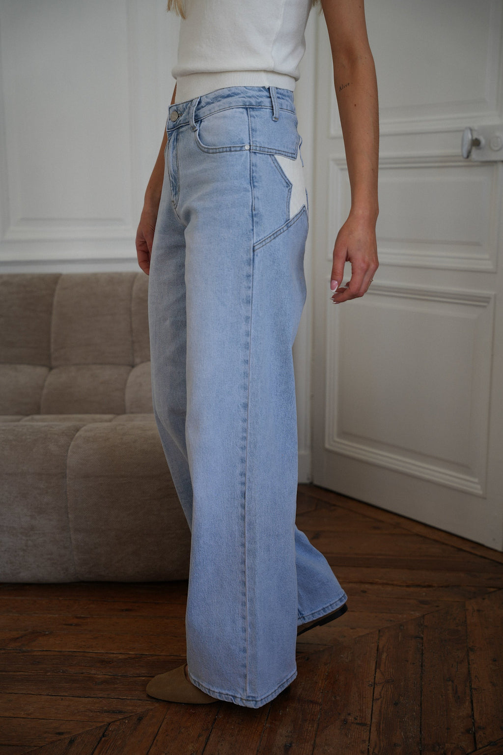 IntimaBay Star Patch Panel Jeans