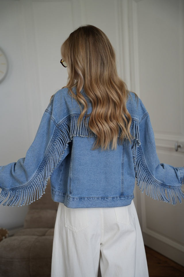 Vintage Fringe Denim Jacket