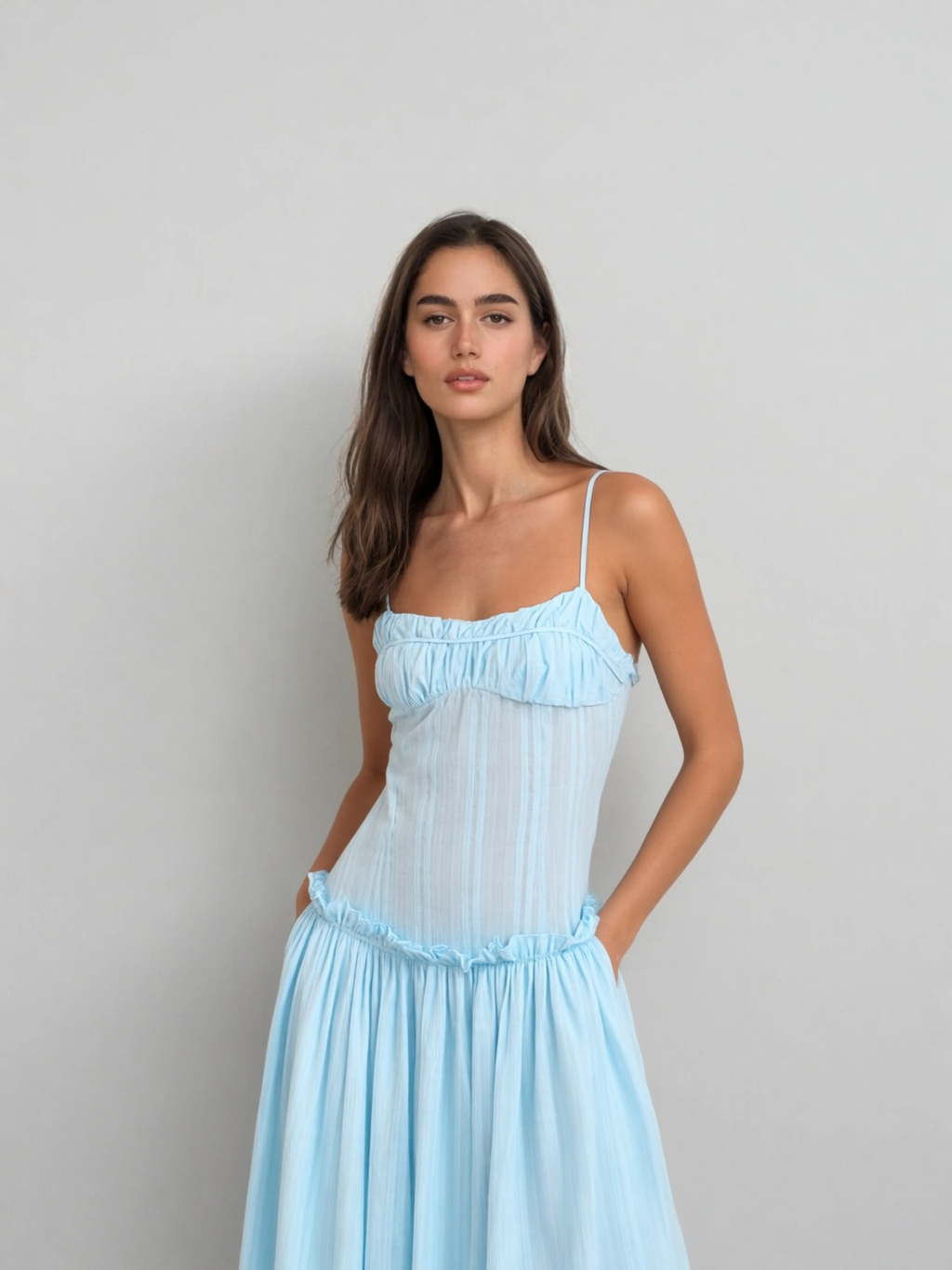 Aurelia Whisper Drop-Waist Maxi Dress