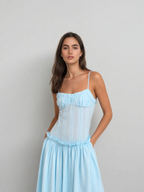 Aurelia Whisper Drop-Waist Maxi Dress