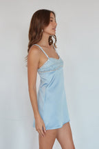 Rhinestone Satin Mini Dress