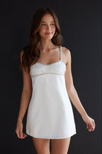 Rhinestone Satin Mini Dress