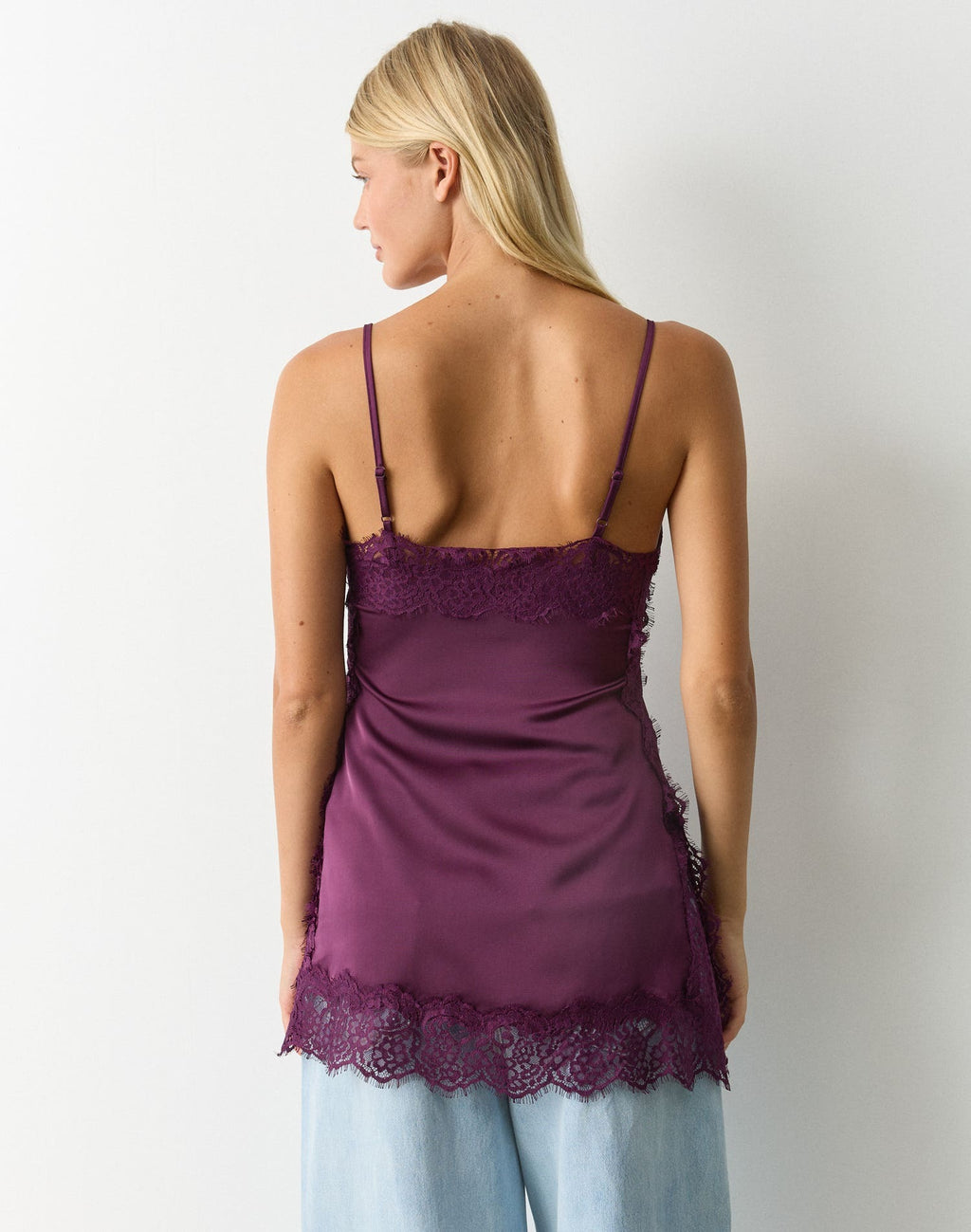 Veloura Lace Satin Cami Top