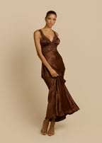 Valencia Silk Lace Maxi Dress