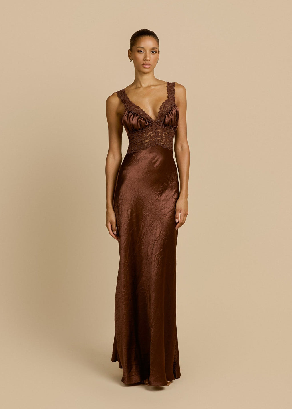 Valencia Silk Lace Maxi Dress