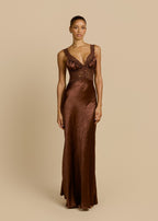 Valencia Silk Lace Maxi Dress