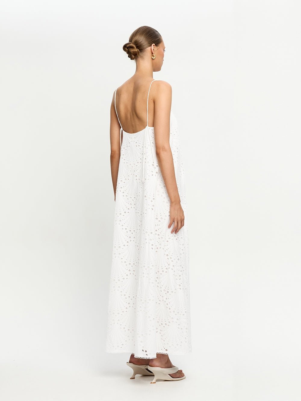 Ivory Eyelet Maxi Dress - IntimaBay