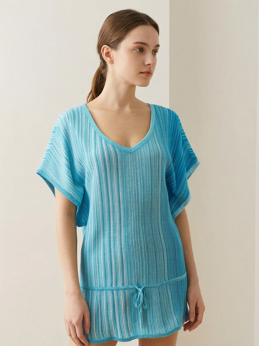 Marina Pleated V - Neck Tunic - IntimaBay