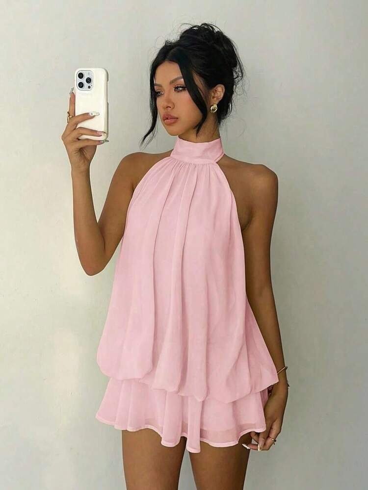 Rosalie Halter Mini Dress - IntimaBay