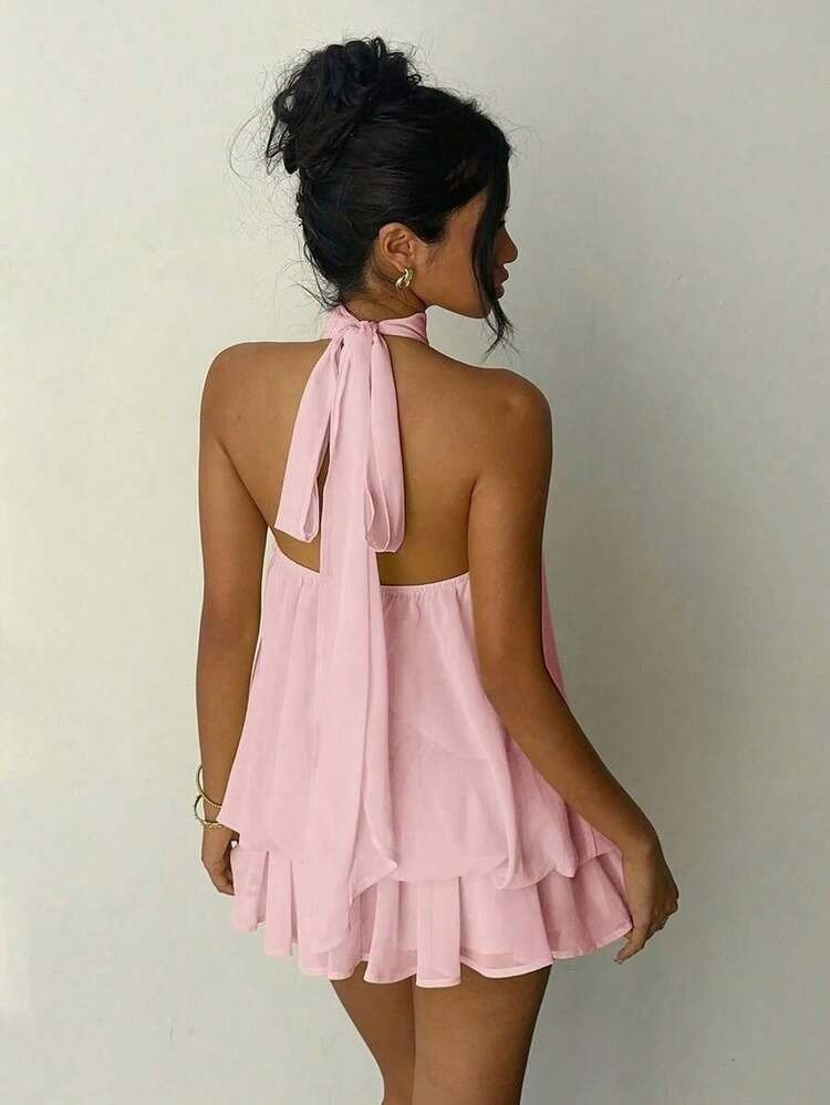 Rosalie Halter Mini Dress - IntimaBay