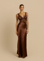 Valencia Silk Lace Maxi Dress - IntimaBay