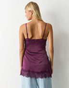 Veloura Lace Satin Cami Top - IntimaBay