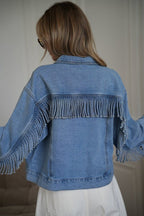 Vintage Fringe Denim Jacket - IntimaBay